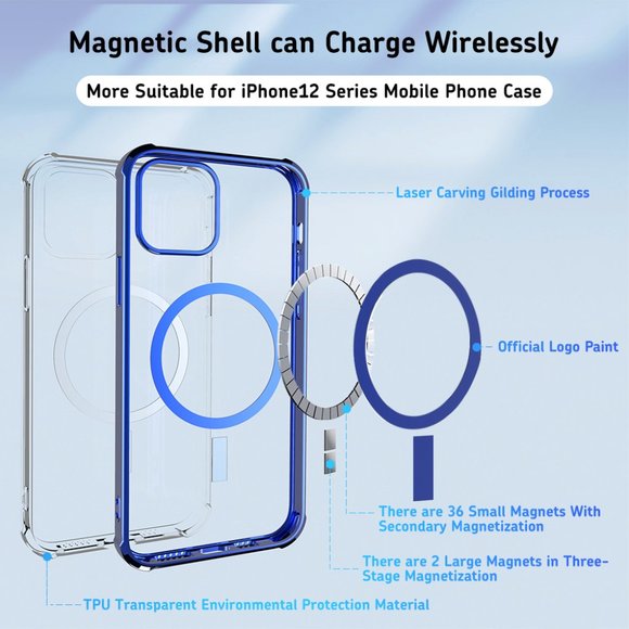 Clear MagSafe Color Ring Case for iPhone 12 Promax - Picture 7 of 18